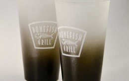 A laser etched frosted glass.